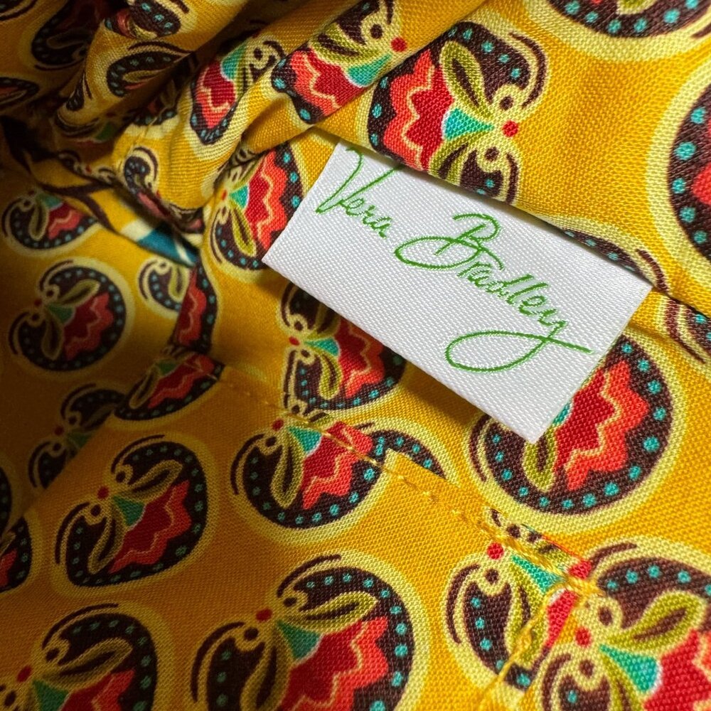 Vera Bradley Bowler Bag FALL 2012 Retired "PROVENCAL" Yellow floral pattern - Picture 5 of 12